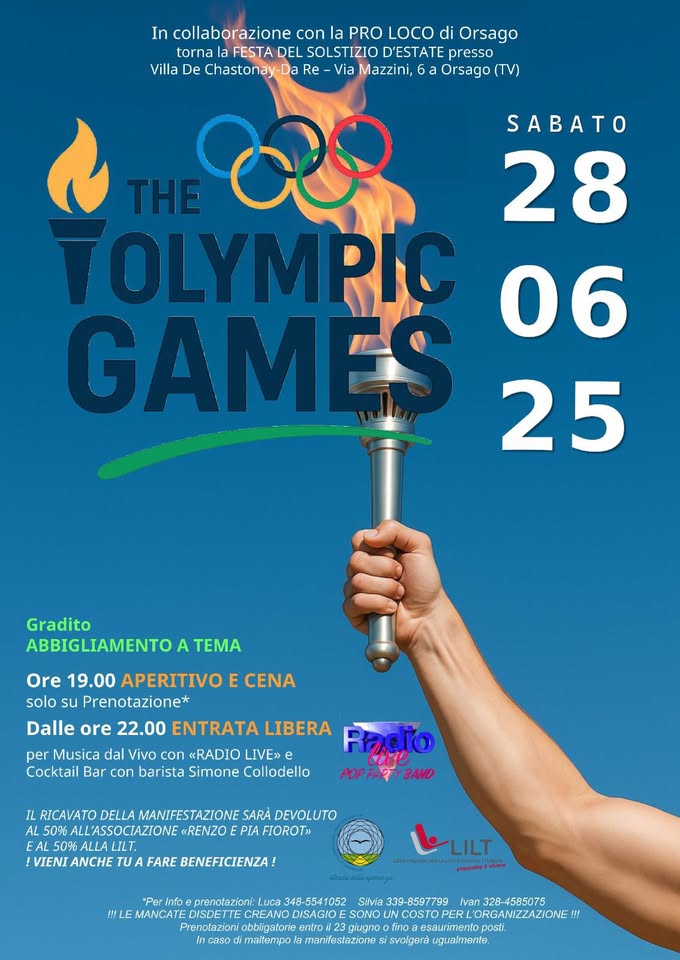 Evento Radio Live @The Olympic Games Locandina Radio Live @The Olympic Games - sabato 28 giugno ore 21:30 - 23:30