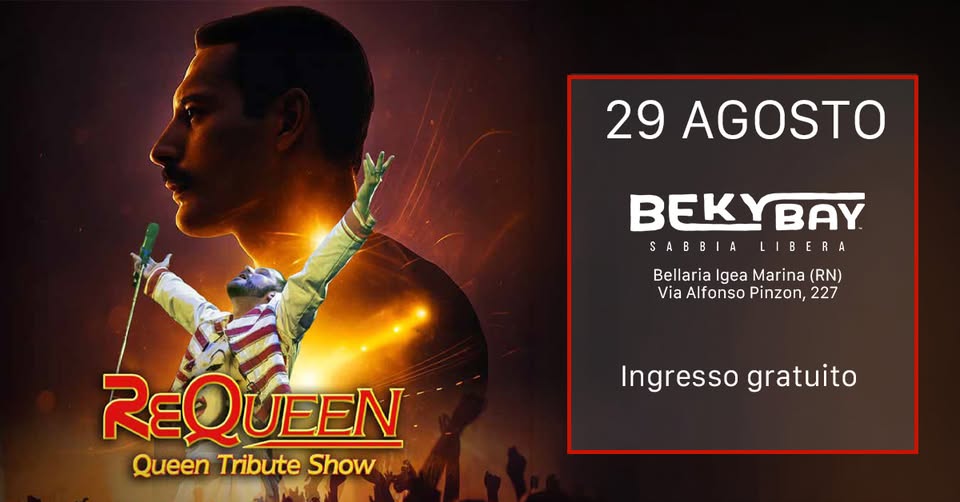 Evento REQUEEN 29 agosto, Beky Bay, Bellaria Igea Marina (RN) Locandina REQUEEN 29 agosto, Beky Bay, Bellaria Igea Marina (RN) - sabato 29 agosto ore 21:00 - 23:00