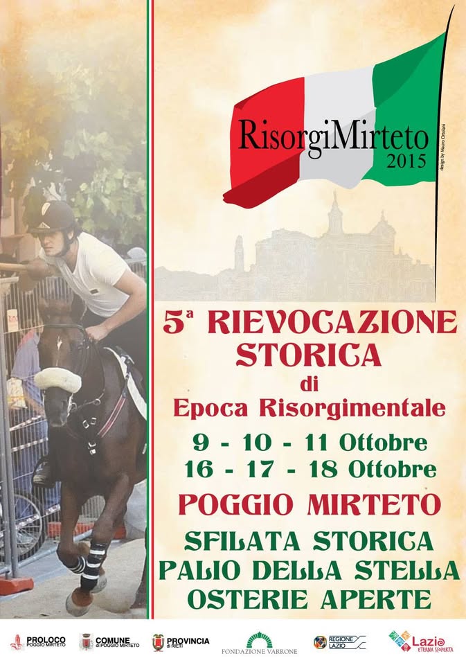 Evento Risorgimirteto 2015 Locandina Risorgimirteto 2015 - da venerdì 9 ottobre - domenica 18 ottobre 2015 ore 18:00 ore 21:00