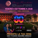 Immagine evento Ristorante Borgo Ronchetto Venerdì 4 Settembre H. 20.00 PASSIONE 80 Aperitivo Cena Dopocena a Salgareda (TV) Ristorante Borgo Ronchetto Venerdì 4 Settembre H. 20.00 PASSIONE 80 Aperitivo Cena Dopocena a Salgareda (TV) il 4 settembre 2026