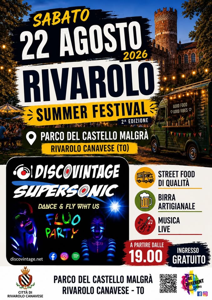 Evento Rivarolo Canavese Summer Festival 3º Serata Locandina Rivarolo Canavese Summer Festival 3º Serata - sabato 22 agosto ore 19:00 - 21:00