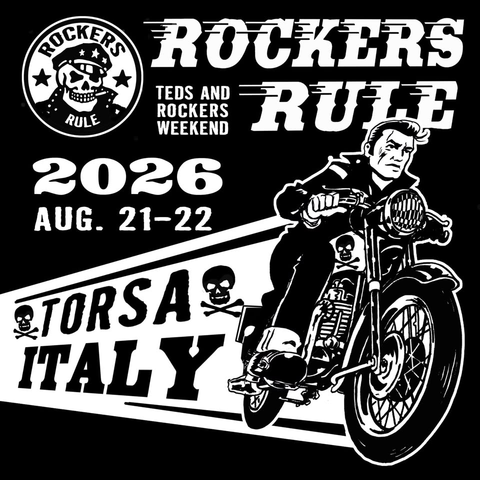 Evento Rockers Rule Italy 2026 Locandina Rockers Rule Italy 2026 - da venerdì 21 agosto - sabato 22 agosto 2026 ore 19:00 ore 01:00