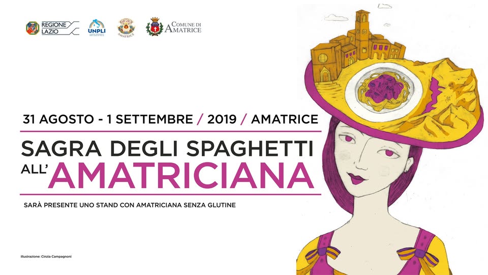 Evento Sagra degli Spaghetti all’Amatriciana – 2019 Locandina Sagra degli Spaghetti all’Amatriciana – 2019 - da sabato 31 agosto - domenica 1 settembre 2019 ore 10:00 ore 23:00