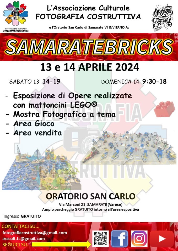 Evento Samaratebricks 2024 Locandina Samaratebricks 2024 - da sabato 13 aprile - domenica 14 aprile 2024 ore 14:00 ore 18:00