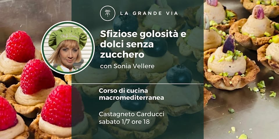 Evento Sfiziosità golose e dolci senza zucchero Locandina Sfiziosità golose e dolci senza zucchero - sabato 1 luglio ore 18:00 - 20:00