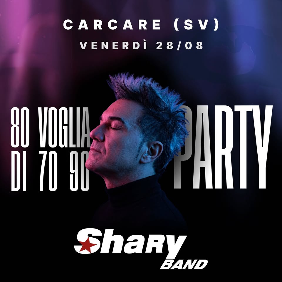Evento Sharyband@Antica Fiera Del Bestiame Del Xix Secolo”, Piazza Caravadossi – Carcare (Sv) Locandina Sharyband@Antica Fiera Del Bestiame Del Xix Secolo”, Piazza Caravadossi – Carcare (Sv) - venerdì 28 agosto ore 21:45 - 23:45