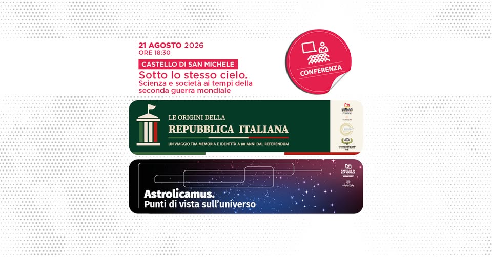 Evento Sotto lo stesso cielo. Scienza e società ai tempi della Seconda Guerra Mondiale Locandina Sotto lo stesso cielo. Scienza e società ai tempi della Seconda Guerra Mondiale - venerdì 21 agosto ore 18:30 - 20:30
