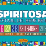 Immagine evento SPIRITOSA 2026 Festival del Bere Bene a San Cesario di Lecce (LE) May be a doodle of drink and text that says "おい茶 SPIRITOSA ® FESTIVAL DEL BERE BENE SAB.26 DOM.27 LUN.28 SETTEMBRE 2026 IVED. ANTICHE DISTILLERIE DE GIORGI SAN CESARIO DI LECCE"
