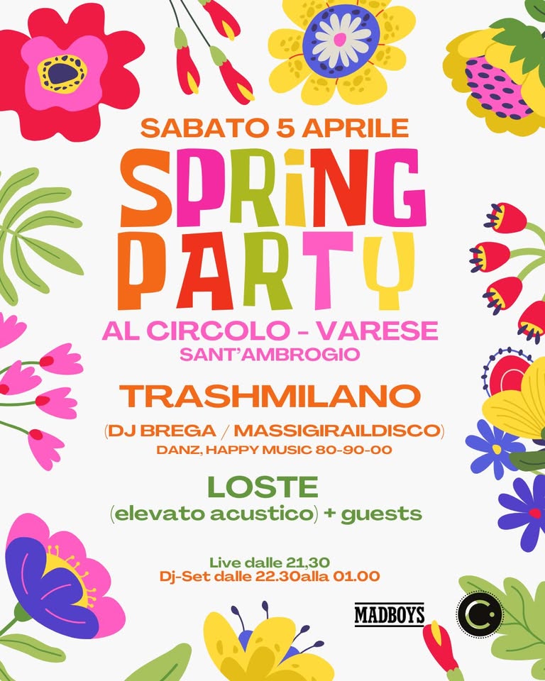 Evento Spring Party Trashmilano dj – set Loste live Locandina Spring Party Trashmilano dj – set Loste live - sabato 5 aprile ore 21:00 - 01:00