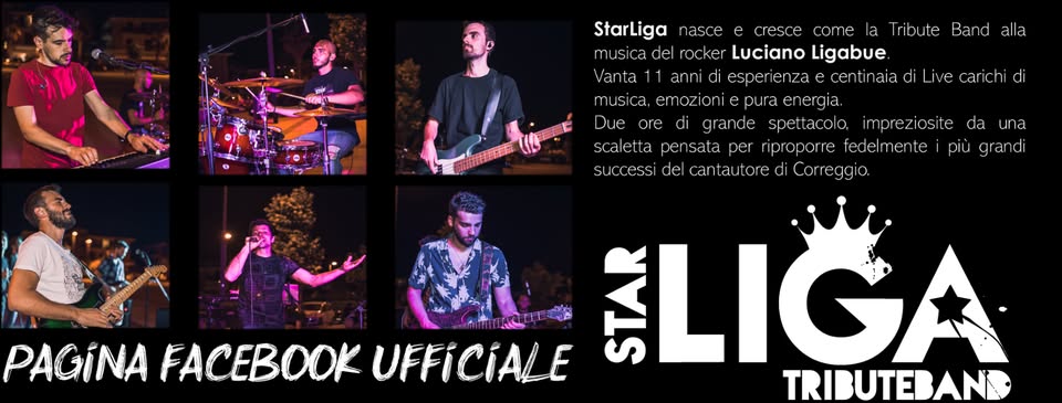 Evento StarLiga Ligabue tribute live@Memorial De Meo Locandina StarLiga Ligabue tribute live@Memorial De Meo - venerdì 22 agosto ore 21:30 - 23:30