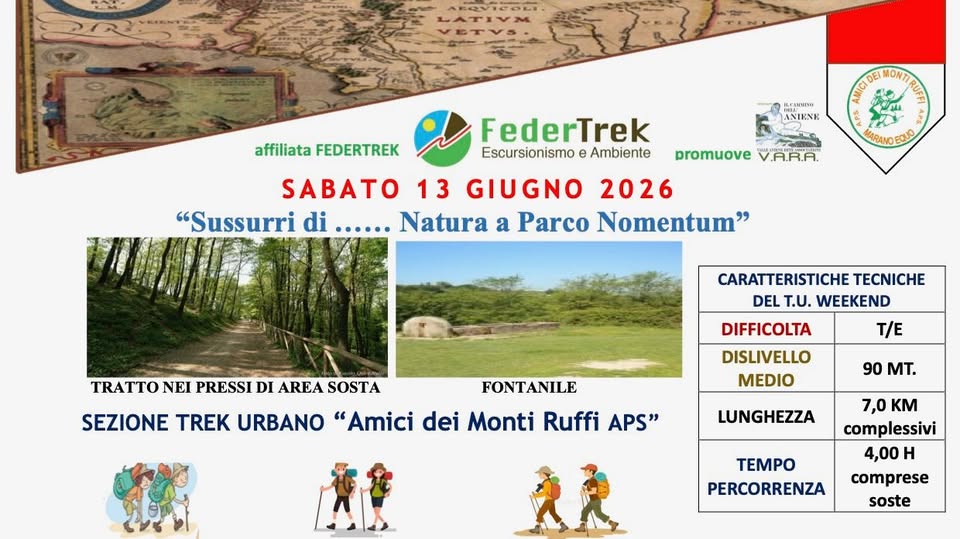Evento “Sussurri di …… Natura a Parco Nomentum” Locandina “Sussurri di …… Natura a Parco Nomentum” - sabato 13 giugno ore 08:45 - 13:00