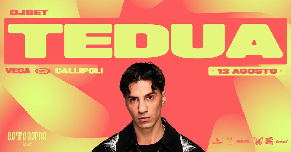 Evento Tedua – Vega, Gallipoli Sottosopra Fest Locandina Tedua – Vega, Gallipoli Sottosopra Fest - mercoledì 12 agosto ore 23:30 - 01:30