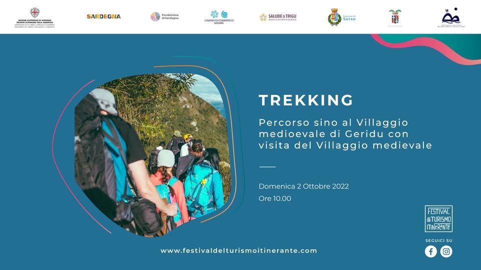 Evento Trekking Percorso con visita del Villaggio medievale di Geridu Locandina Trekking Percorso con visita del Villaggio medievale di Geridu - domenica 2 ottobre ore 09:30 - 17:00