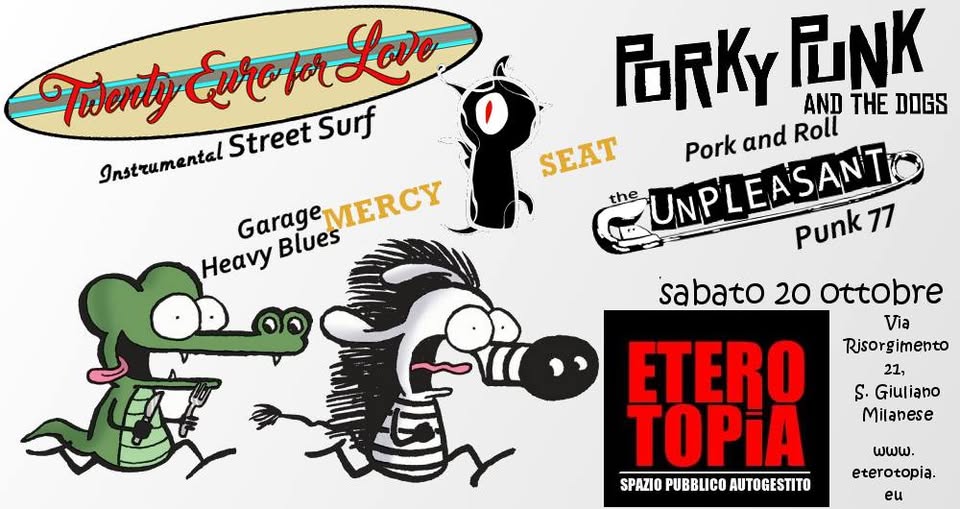 Evento Twenty Euro For Love and Friends in Eterotopia Locandina Twenty Euro For Love and Friends in Eterotopia - sabato 20 ottobre ore 22:00 - 02:00
