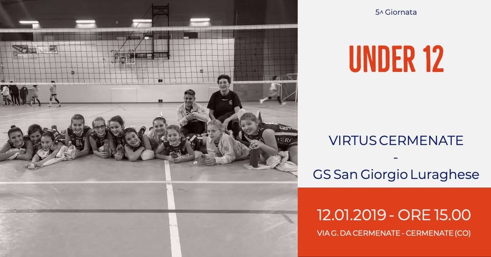 Evento U12 Virtus Cermenate – San Giorgio Luraghese Locandina U12 Virtus Cermenate – San Giorgio Luraghese - sabato 12 gennaio ore 15:00 - 17:00