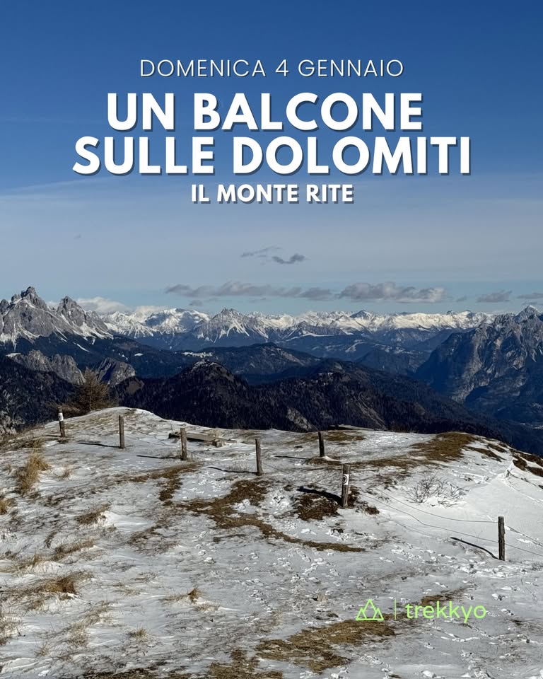Evento Un balcone sulle Dolomiti il Monte Rite Locandina Un balcone sulle Dolomiti il Monte Rite - domenica 4 gennaio ore 09:30 - 15:30