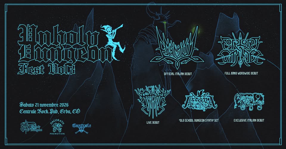 Evento Unholy Dungeon Fest Vol 3 – Moon Hunting Edition Locandina Unholy Dungeon Fest Vol 3 – Moon Hunting Edition - sabato 21 novembre ore 18:45 - 20:45