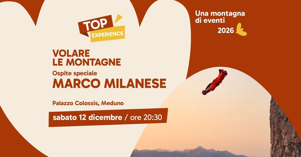 Evento Volare le montagne Locandina Volare le montagne - sabato 12 dicembre ore 20:30 - 22:30