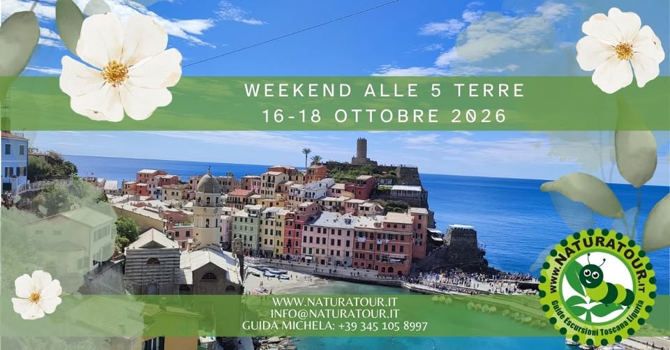 Evento Week – End Trekking Alle 5 Terre Locandina Week – End Trekking Alle 5 Terre - da venerdì 16 ottobre - domenica 18 ottobre 2026 ore 10:00 ore 17:00