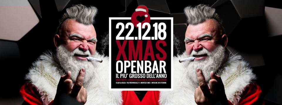 Evento Xmas Open Bar La Buca Locandina Xmas Open Bar La Buca - sabato 22 dicembre ore 21:00 - 04:00