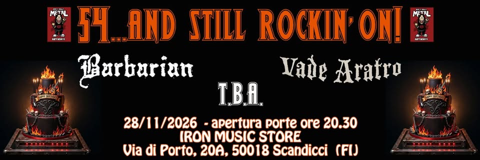 Evento 54…and still rockin’on! Locandina 54…and still rockin’on! - sabato 28 novembre ore 20:30 - 01:30