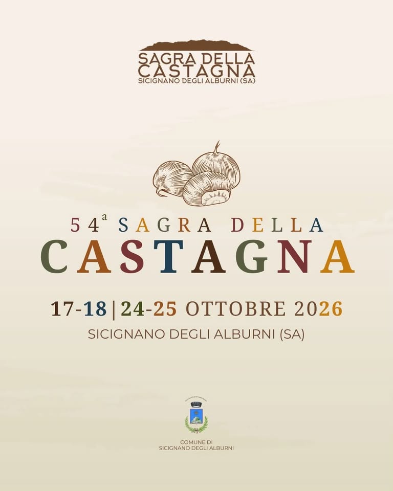 Evento 54a Sagra della Castagna Locandina 54a Sagra della Castagna - da sabato 17 ottobre - domenica 18 ottobre 2026 ore 10:00 ore 23:00