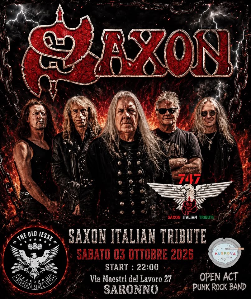 Evento 747 Saxon Tribute 1st birthday Locandina 747 Saxon Tribute 1st birthday - sabato 3 ottobre ore 21:30 - 23:30