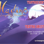 Immagine evento Aladino e la Lampada Meravigliosa a Sanremo (IM) May be a doodle of text that says 'Aladino dino TEATROEVENTI La Lamyar. Voravigriosa TEATRO ARISTON Sabato 14 novembre 2026 ore 17.00 -21.00 La Compagnia さ del Villaggio'