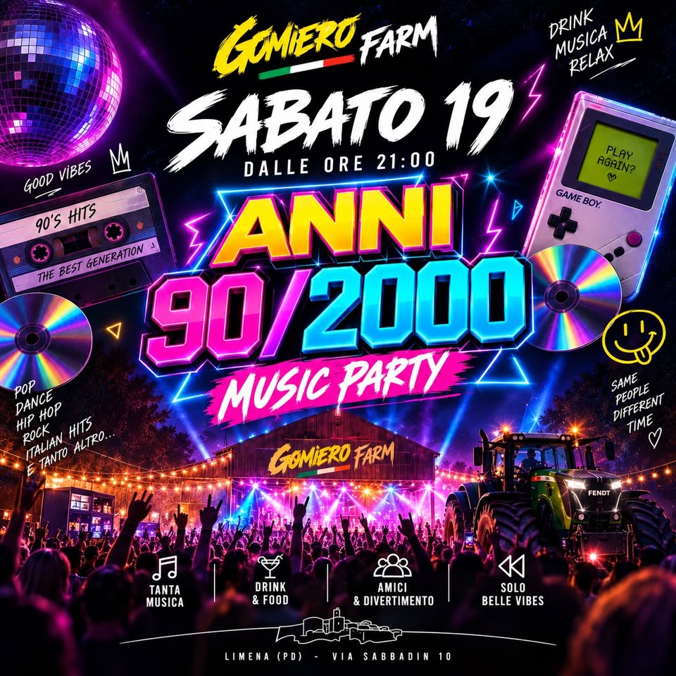 Evento Anni 90/2000 Music Party Locandina Anni 90/2000 Music Party - sabato 19 settembre ore 15:00 - 02:00