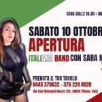Immagine evento Apertura Italiana Band Con Sara Manea Music & Food a Thiene (VI) Apertura Italiana Band Con Sara Manea Music & Food a Thiene (VI) il 10 ottobre 2026