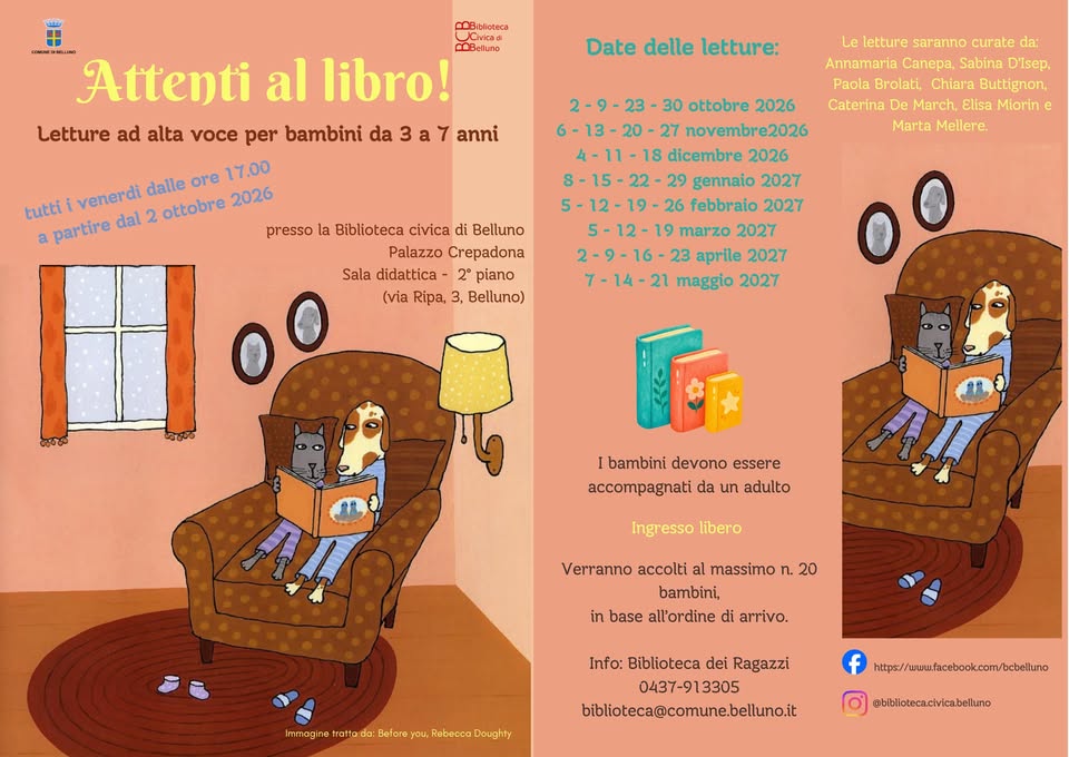 Evento Attenti al libro! Locandina Attenti al libro! - da venerdì 2 ottobre 2026 - venerdì 21 maggio 2027 ore 17:00 ore 17:30