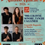 Immagine evento Autunno Musicale – ‘900 Colonne Sonore Tanghi E Klezmer’ – Ensemble Rogoredo In Musica a Barletta (BT) Autunno Musicale - '900 Colonne Sonore Tanghi E Klezmer' - Ensemble Rogoredo In Musica a Barletta (BT) il 25 ottobre 2026