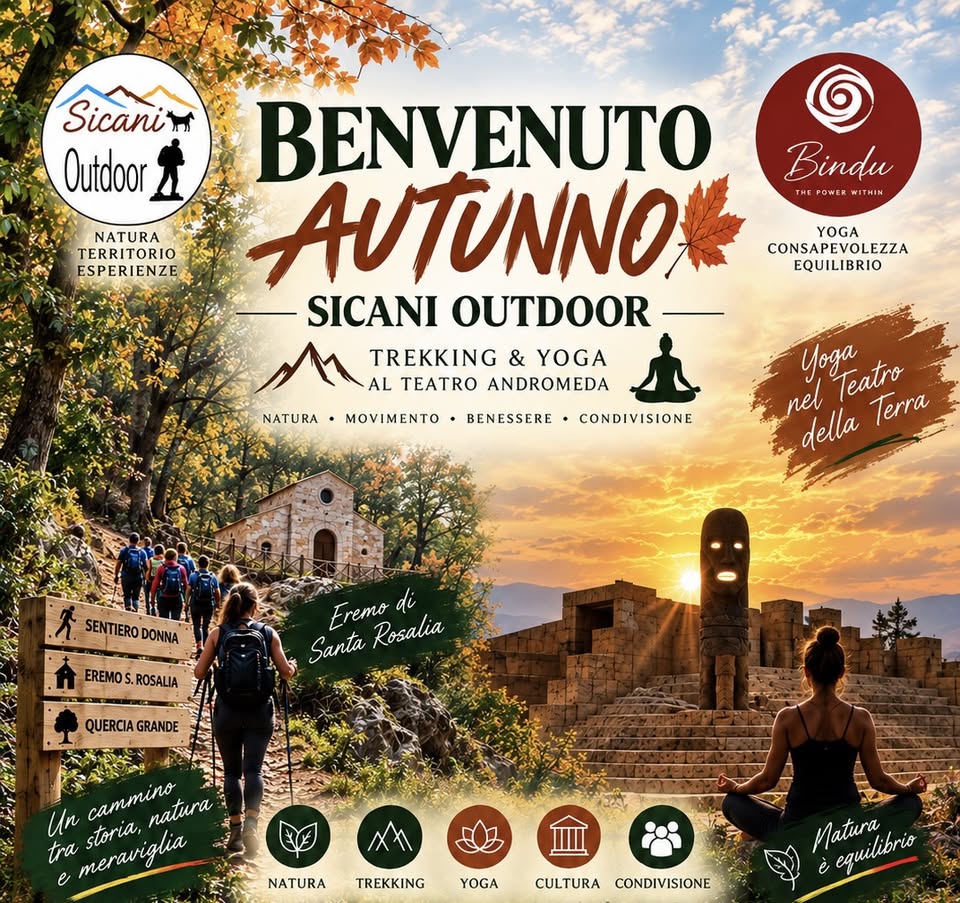 Evento Benvenuto Autunno – Trekking&Yoga Locandina Benvenuto Autunno – Trekking&Yoga - domenica 4 ottobre ore 15:00 - 19:00