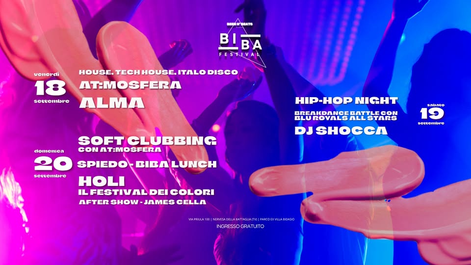 Evento Biba Festival – 2026 Edition Locandina Biba Festival – 2026 Edition - da venerdì 18 settembre - sabato 19 settembre 2026 ore 18:00 ore 00:00