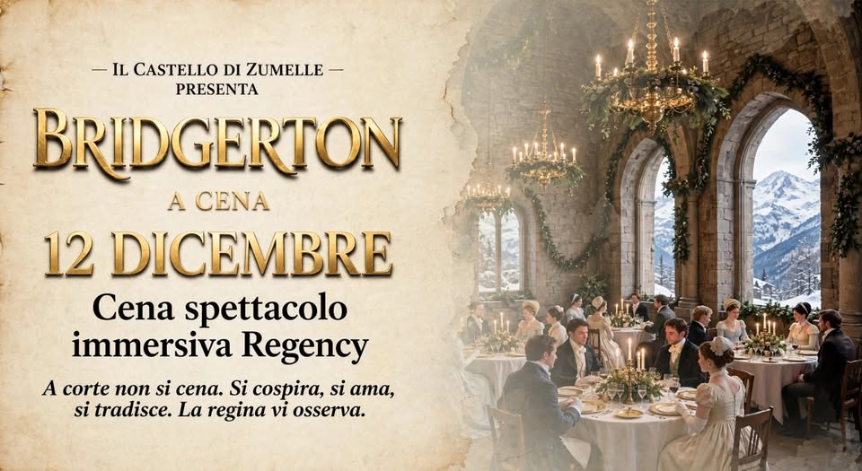 Evento Bridgerton a cena… serata Regency Locandina Bridgerton a cena… serata Regency - sabato 12 dicembre ore 20:00 - 22:00