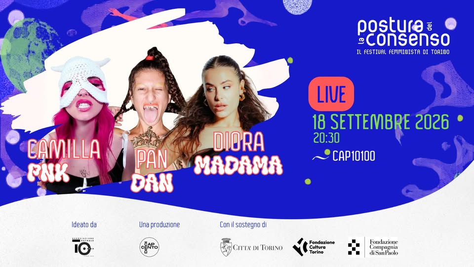 Evento Camilla Pnk Diora Madama Pan Dan – Live Lpdc2026 Locandina Camilla Pnk Diora Madama Pan Dan – Live Lpdc2026 - venerdì 18 settembre ore 20:30 - 23:30