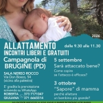Immagine evento Campagnola di Brugine (PD) – Incontro LLL a sostegno dell’allattamento a Brugine (PD) Campagnola di Brugine (PD) - Incontro LLL a sostegno dell'allattamento a Brugine (PD) il 3 ottobre 2026