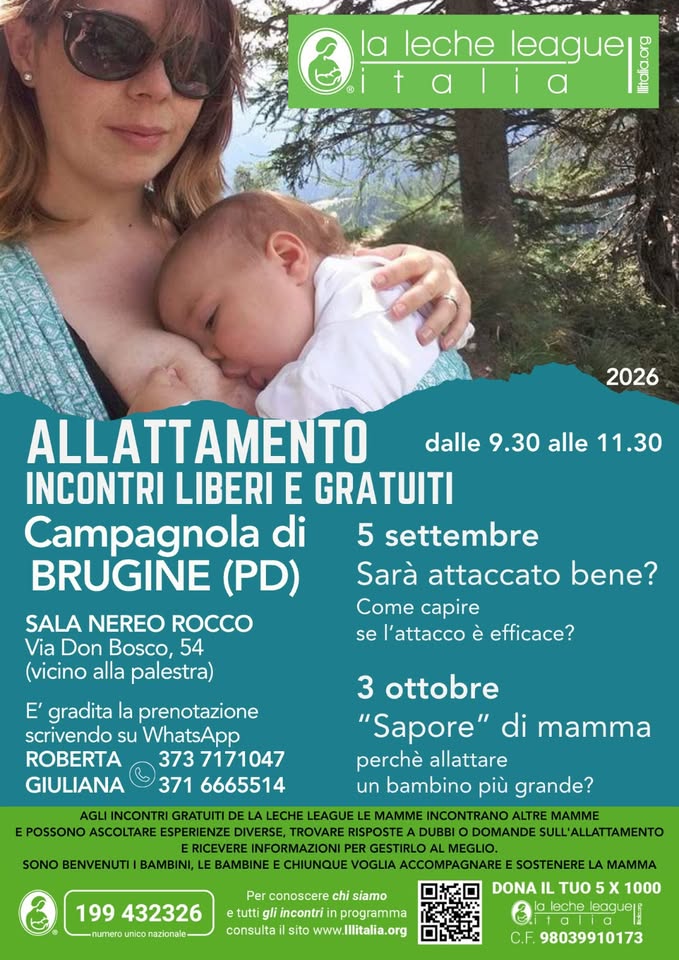 Evento Campagnola di Brugine (PD) – Incontro LLL a sostegno dell’allattamento Locandina Campagnola di Brugine (PD) – Incontro LLL a sostegno dell’allattamento - sabato 5 settembre ore 09:30 - 11:30