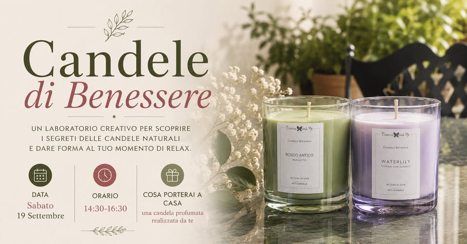 Evento Candele di Benessere Locandina Candele di Benessere - sabato 19 settembre ore 14:30 - 16:30