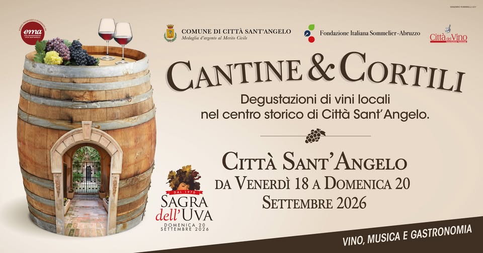 Evento Cantine & Cortili 2026 Locandina Cantine & Cortili 2026 - da venerdì 18 settembre - domenica 20 settembre 2026 ore 19:00 ore 23:55
