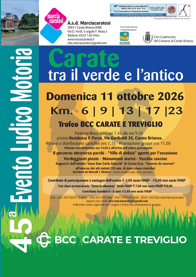 Evento Carate tra il Verde e l’Antico Locandina Carate tra il Verde e l’Antico - domenica 11 ottobre ore 07:45 - 09:45