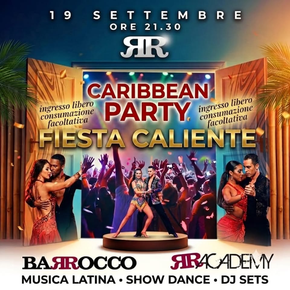 Evento Caribbean Party – Fiesta Caliente Locandina Caribbean Party – Fiesta Caliente - sabato 19 settembre ore 21:15 - 01:30