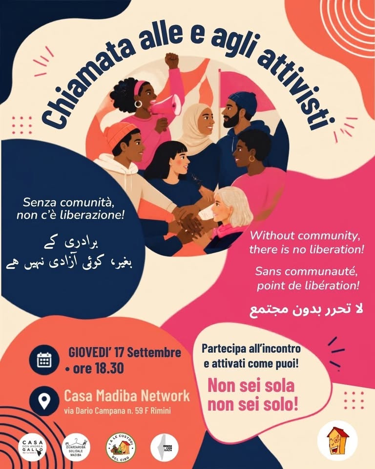 Evento Chiamata alle e agli attivisti! Locandina Chiamata alle e agli attivisti! - giovedì 17 settembre ore 18:30 - 20:30