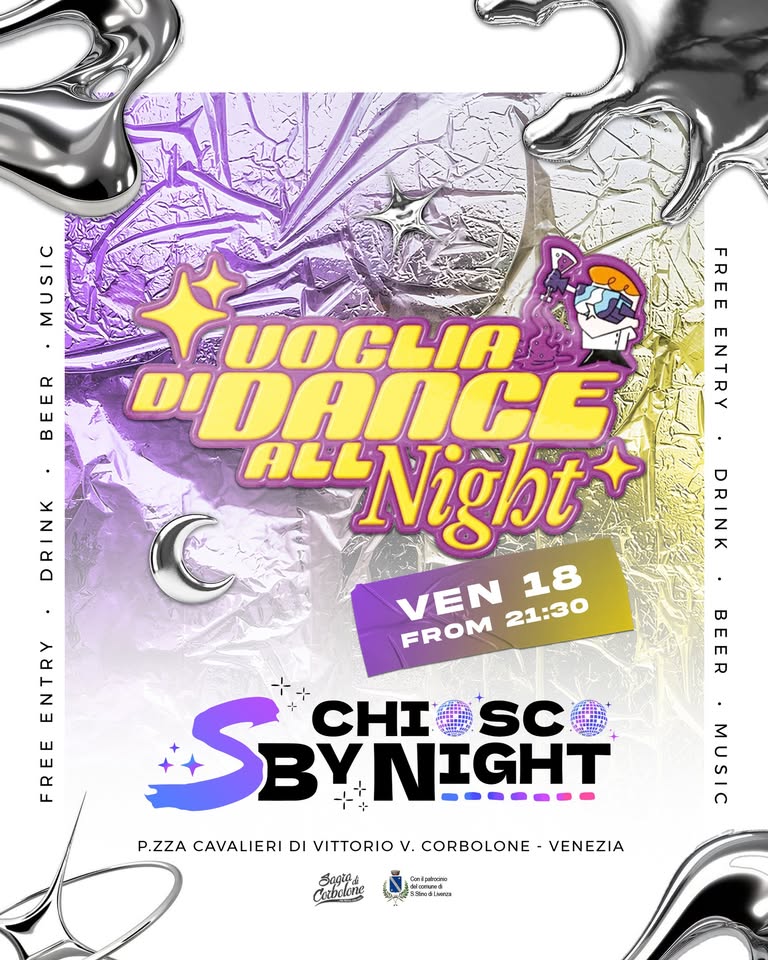 Evento Chiosco SByNight – Voglia di Dance All Night Locandina Chiosco SByNight – Voglia di Dance All Night - venerdì 18 settembre ore 21:00 - 23:00