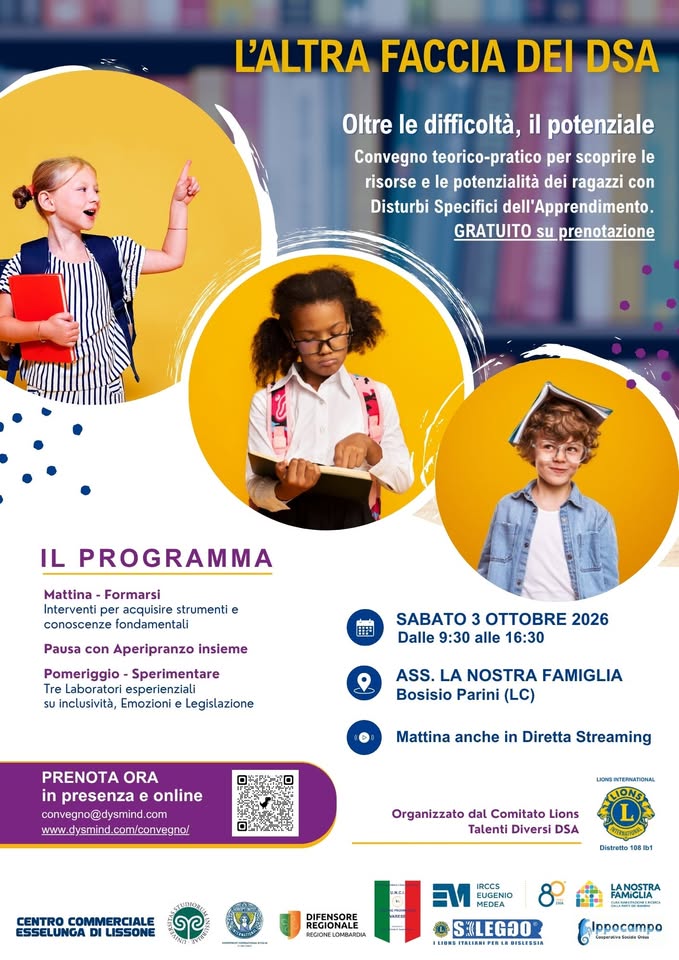 Evento Convegno L’Altra Faccia dei DSA Locandina Convegno L’Altra Faccia dei DSA - sabato 3 ottobre ore 09:30 - 17:30
