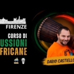Immagine evento Corsi di Percussioni a Firenze a Firenze (FI) May be a graphic of musical instrument and text that says 'FIRENZE CORSO DI PERCUSSIONI AFRICANE DARIO CASTIELLO'