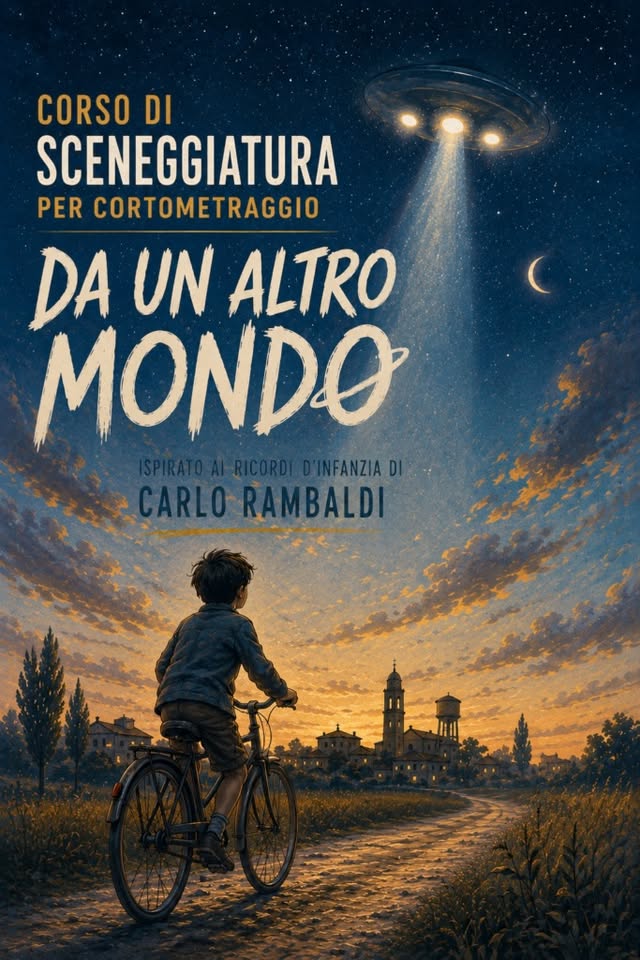 Evento Corso di sceneggiatura – Premio Rambaldi 2026 Locandina Corso di sceneggiatura – Premio Rambaldi 2026 - da martedì 6 ottobre - giovedì 29 ottobre 2026 ore 18:00 ore 20:00