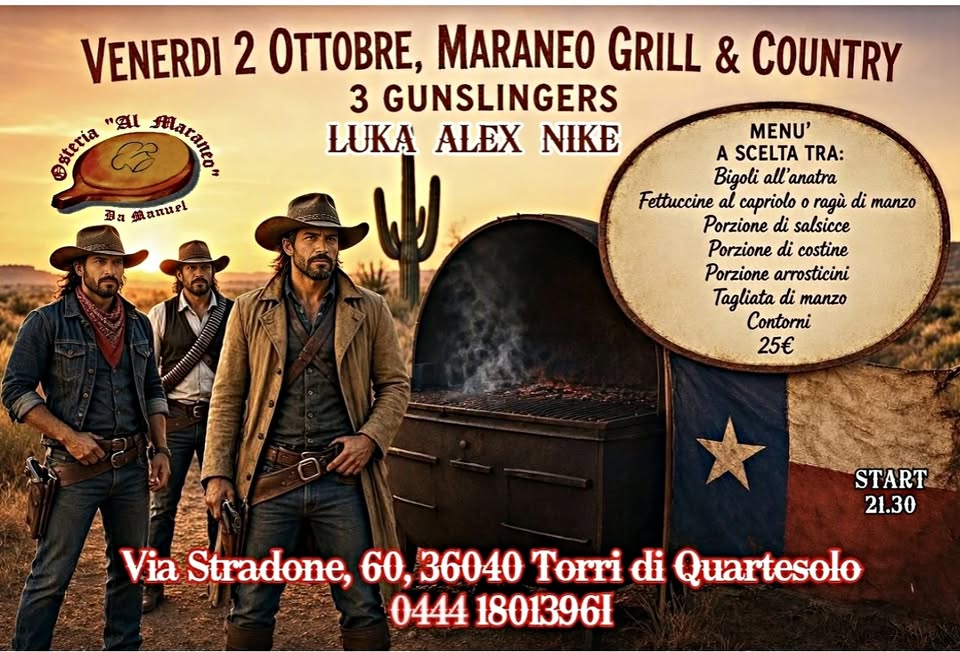 Evento Countr & Grill Locandina Countr & Grill - venerdì 2 ottobre ore 21:00 - 00:00