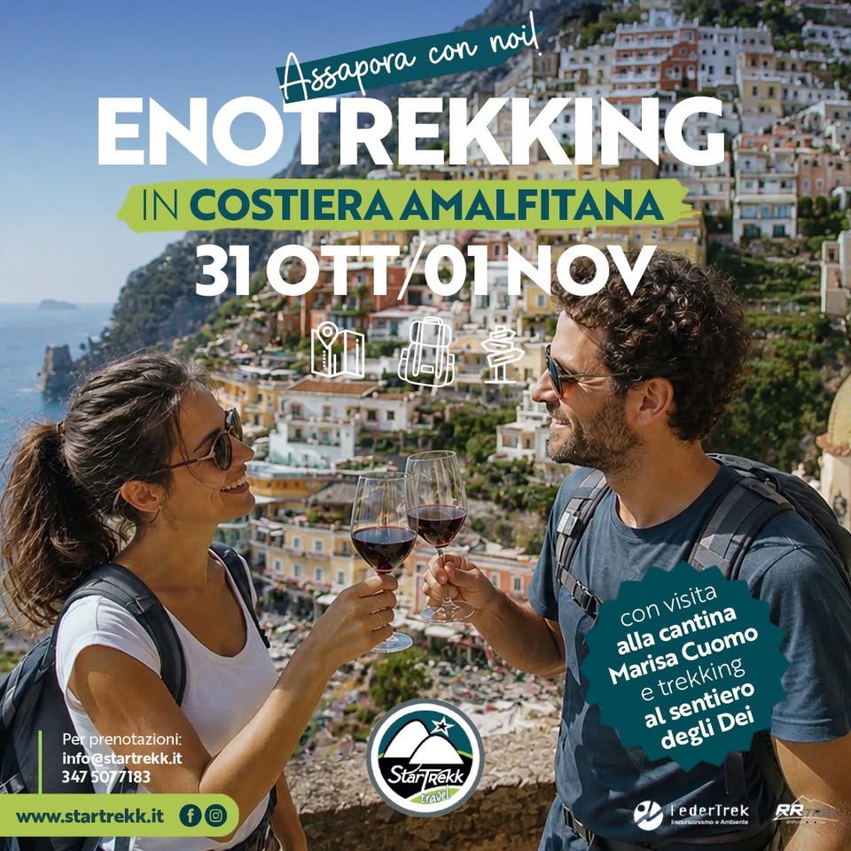 Evento Enotrekking In Costiera Amalfitana Con Startrekk Locandina Enotrekking In Costiera Amalfitana Con Startrekk - sabato 31 ottobre ore 07:00 - 18:00