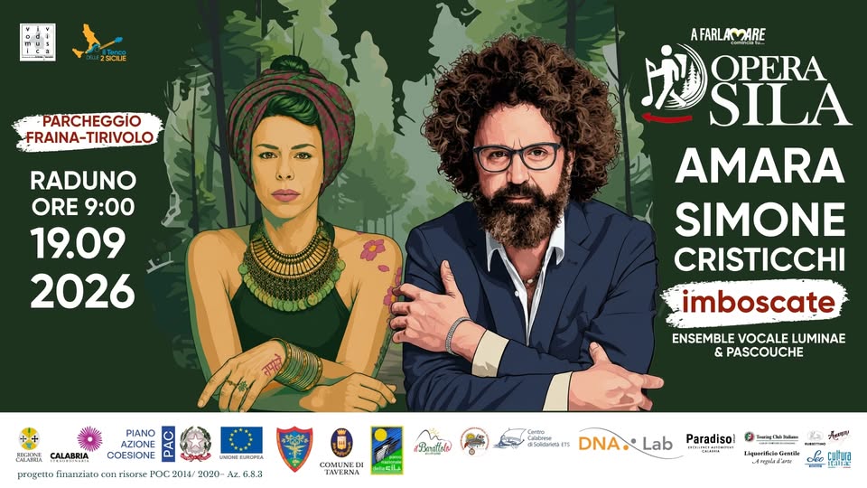 Evento Escursione Amara – Simone Cristicchi Imboscate Musicali Opera Sila Locandina Escursione Amara – Simone Cristicchi Imboscate Musicali Opera Sila - sabato 19 settembre ore 09:00 - 11:00